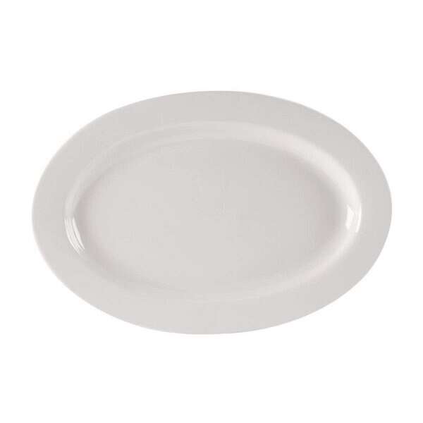 Yanco RE-14 12.5x9-Inch Recovery Porcelain Oval American White Platter, DZ