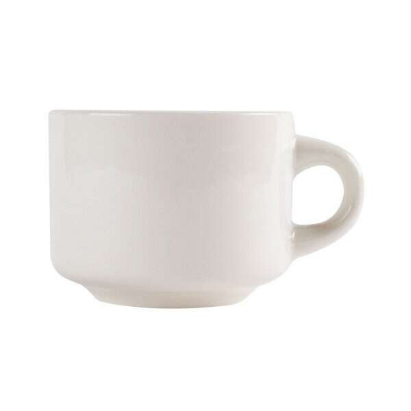 Yanco RE-23 7 Oz 3.25x2.25-Inch Recovery Porcelain Round American White Stackable Cup, 36/CS