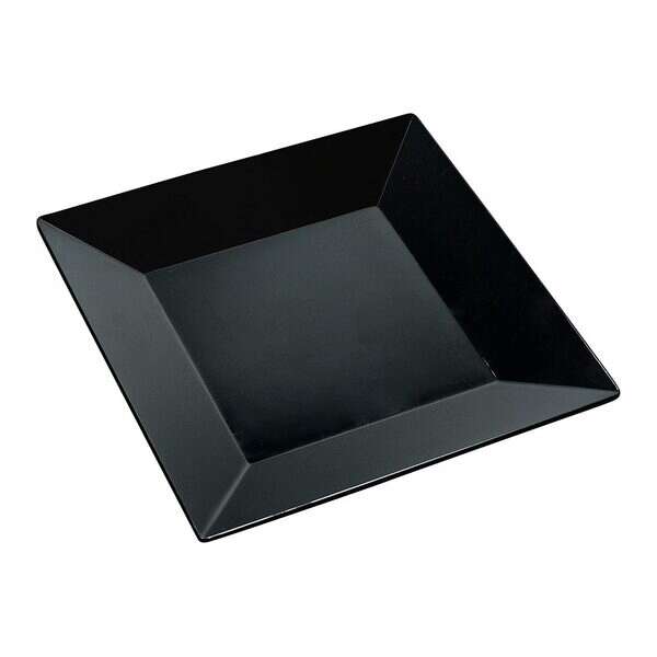 Yanco RM-108BK 8-Inch Rome Melamine Square Black Plate, 48/CS