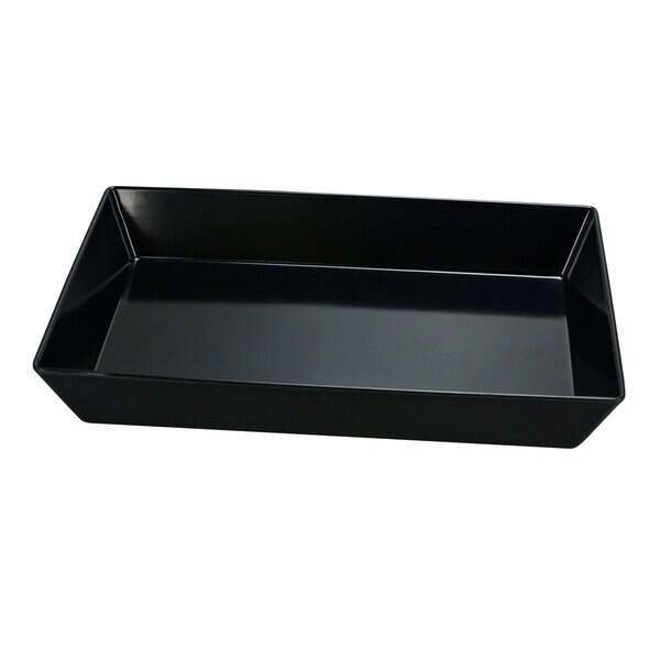Yanco RM-618BK 17.75x11.75x2.5-Inch Rome Melamine Rectangular Black Tray, 6/CS