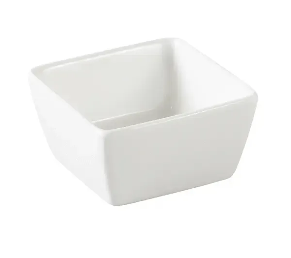 Yanco SH-403 4 Oz 3x1.625-Inch Shanghai Porcelain Square Bone White Sauce Dish, 48/CS