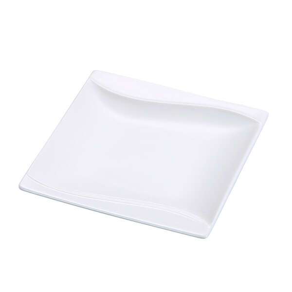 Yanco SW-105 4.5-Inch Sea Wave Porcelain Square Bone White Plate, 48/CS