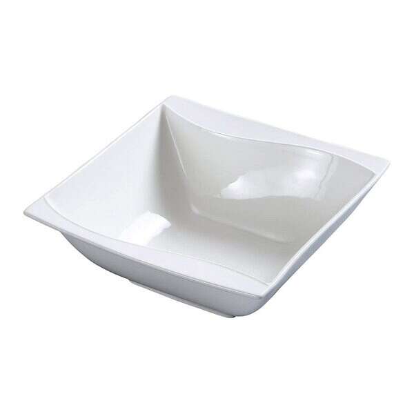 Yanco YN-SW-506, 15 Oz 5.25-inch Sea Wave Bone White China Square Salad Bowl, 36/CS