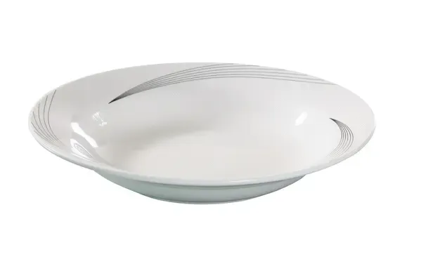 Yanco UR-309 10 Oz 9-Inch Urban Line Porcelain Round Bone White Rim Soup Bowl, 24/CS