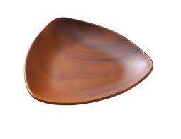 Yanco WD-608 8x1.25 H-Inch 16 Oz Melamine Wooden Look Triangular Deep Plate, 48/CS