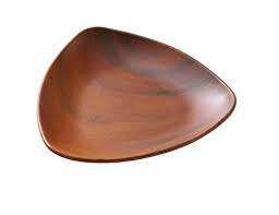 Yanco WD-608 9x1.25 H-Inch 20 Oz Melamine Wooden Look Triangular Deep Plate, 48/CS