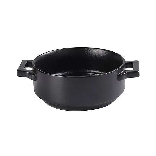 Yanco NB-907, 20 Oz 7.5x5.75x2.25-Inch Ceramic Round Bake Plate with Handle, 12/CS