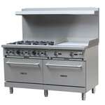 Admiral Craft Equipment Corp Admiral Craft BDGR-6024G/NG, 60-inch 6 Burners Black Diamond Natural Gas Range with 24-inch Griddle, 280,000 BTU