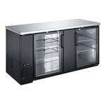 Admiral Craft Equipment Corp Admiral Craft USBB-6928G, 69-inch 2 Glass Doors Black Back Bar Cooler