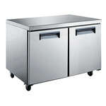 Admiral Craft Equipment Corp Admiral Craft USUCFZ-48, 48-inch 2 Solid Doors Stainless Steel Undercounter Freezer