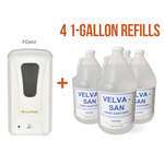 Set: One Automatic Foam Soap/Sanitizer Dispenser and Four 1-Gallon Foam Hand Sanitizers