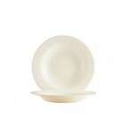 Arcoroc 47913, 8 5/8" Opal Reception Ivory Rim Soup Plate (Discontinued)