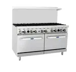 Atosa CookRite AGR-10B, 60-Inch 10 Burners Heavy Duty Gas Range with Double Oven