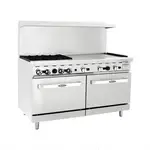 Atosa AGR-4B36GR, 60-Inch Gas Range with Four (4) Open Burners & 36-Inch Griddle
