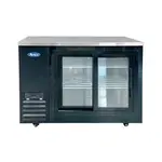 Atosa SBB48SGGRAUS2, 48-Inch Black Shallow Depth Back Bar Cooler with Glass Doors