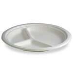 Berkley Square 1289101 9-Inch Bagasse 3-Compartment Plate, 500/CS