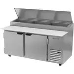 Beverage Air DP67HC, 67-Inch 2 Door Counter Height Refrigerated Pizza Prep Table