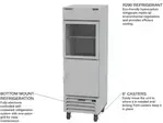 Beverage Air HBR23HC-1-HS, 27.25-Inch 23.1 cu. ft. Bottom Mounted 1 Section Solid Half Door Reach-In Refrigerator