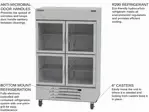 Beverage Air HBR49HC-1-HG, 52-Inch 46.15 cu. ft. Bottom Mounted 2 Section Glass Half Door Reach-In Refrigerator