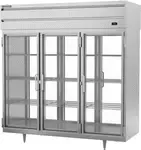 Beverage Air PRD3HC-1BG, 77.75-Inch 75.1 cu. ft. 3 Section Glass Door Pass-Thru Refrigerator