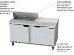 Beverage Air SPE60HC-08, 60-Inch 2 Door Counter Height Refrigerated Sandwich / Salad Prep Table with Standard Top