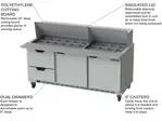 Beverage Air SPED72HC-30M-2, 72-Inch 2 Door 2 Drawer Counter Height Mega Top Refrigerated Sandwich / Salad Prep Table