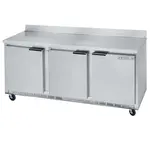 Beverage Air WTR72AY, 72-Inch Worktop Refrigerator/Lowboy with 3 Doors, UL, NSF