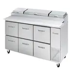 Blue Air BAPP93-D6-HC, 93-inch 6 Drawers Refrigerated Pizza Prep Table, 30.8 Cu. Ft.
