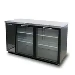 Blue Air BBB59-2BG-HC, 59-inch 2 Glass Doors Black Back Bar and Beverage Cooler, 19.4 Cu. Ft.