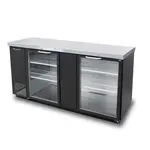 Blue Air BBB69-3BG-HC, 69-inch 2 Glass Doors Black Back Bar and Beverage Cooler, 23.4 Cu. Ft.