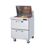 Blue Air BLMT28-D2-HC, 28-inch 2 Drawers Refrigerated Mega Top Sandwich Prep Table, 7 Cu. Ft.