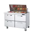 Blue Air BLMT48-D4-HC, 48-inch 4 Drawers Refrigerated Mega Top Sandwich Prep Table, 13 Cu. Ft.