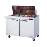 Blue Air BLMT48-HC, 48-inch 2 Swing Doors Refrigerated Mega Top Sandwich Prep Table, 13 Cu. Ft.