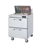 Blue Air BLPT28-D2-HC, 28-inch 2 Drawers Refrigerated Sandwich Prep Table, 7 Cu. Ft.