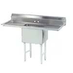 Blue Air BS1-18-12-2D, 18x18-inch 1-Compartment Stainless Steel Sink with Left and Right Drainboards