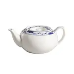 C.A.C. 103-TPW-2, 32 Oz 8-Inch Blue Lotus Porcelain Teapot, DZ