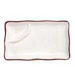 C.A.C. 666-77-W, 8x4-Inch White Platter with Triangular Compartment, 2 DZ/CS