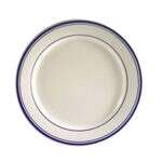 C.A.C. BLU-21, 12-Inch Stoneware Plate with Blue Rims, DZ