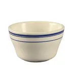 C.A.C. BLU-4, 7.25 Oz 4-Inch Stoneware Bouillon Cup with Blue Rim, 3 DZ/CS