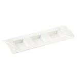 C.A.C. CN-3T10, 0.5 Oz 10.12-Inch White Porcelain 3 Compartment Tasting Tray, 2 DZ/CS