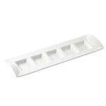 C.A.C. CN-5T13, 0.5 Oz 13-Inch White Porcelain 5 Compartment Tasting Tray, 2 DZ/CS