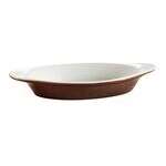 C.A.C. COA-8-BWN, 8 Oz 8.75-Inch Brown Porcelain Oval Welsh Dish, 3 DZ/CS