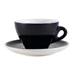 C.A.C. E-11-CBU, 11 Oz Blue Porcelain Cup with 6.5-Inch Saucer, 24-Set/CS