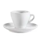 C.A.C. E-3, 3.5 Oz White Porcelain Espresso Cup with 4.87-Inch Saucer, 48Set/Cs