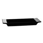 C.A.C. F-2S-BLK, 8.75x3.5-Inch Black Porcelain Rectangular Fortune Tray, 2 DZ/CS