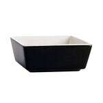 C.A.C. F-BW4-B/W, 5 Oz 3.5-Inch Black/White Porcelain Square Bowl, 4 DZ/CS