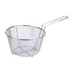 C.A.C. FBR4-9, 9.5-inch Nickel-Plated Metal Round Fry Basket 1/4-inch Mesh