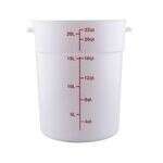 C.A.C. FS3P-22W, 22 Qt Polypropylene White Round Food Storage Container