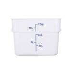 C.A.C. FS3P-SQ12W, 12 Qt Polypropylene White Square Food Storage Container