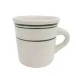 C.A.C. GS-38, 8 Oz 3.37-Inch Stoneware Greenbrier Mug with Green Band, 3 DZ/CS